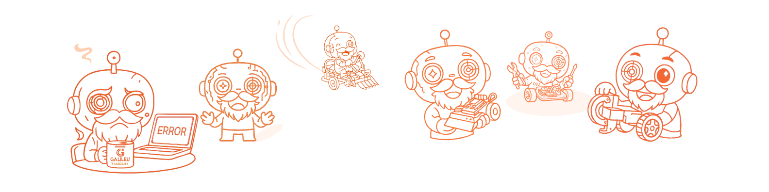 banner com vários leos laranjas